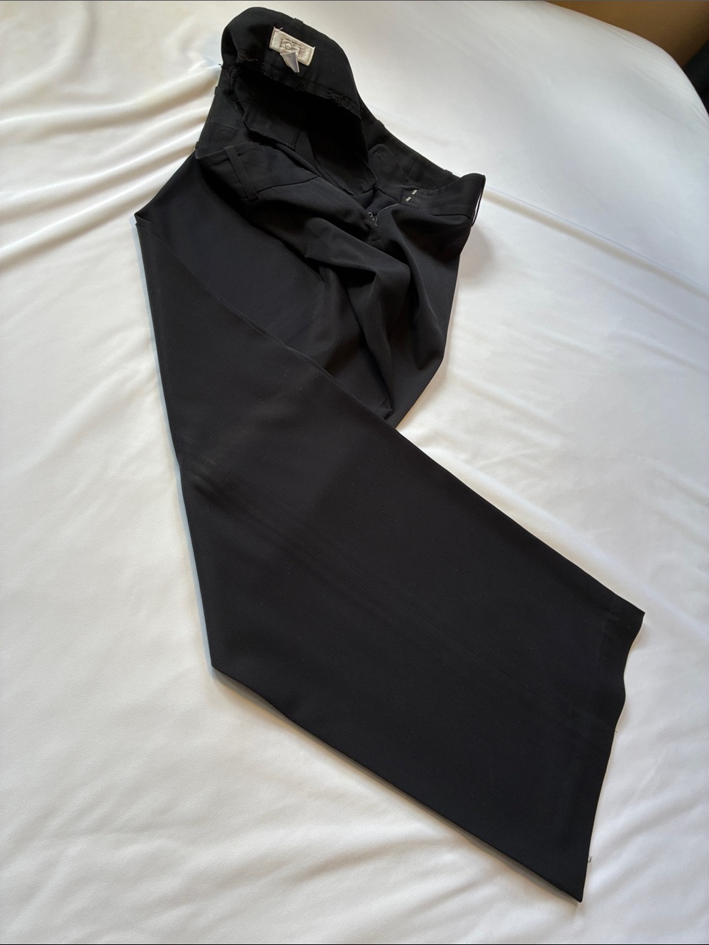 Ann Taylor Black Wide-Leg Dress Pants